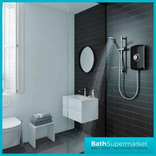 Triton Amore Gloss Black Electric Shower 8.5kW Or 9.5kW