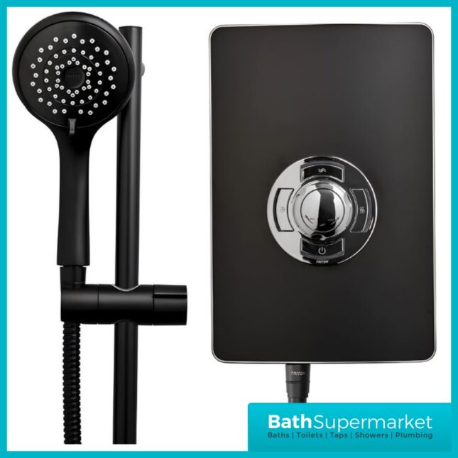 Triton Aspirante Matte Black Electric Shower 8.5kW Or 9.5kW