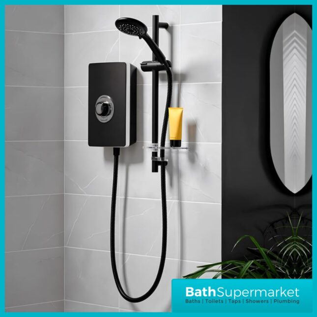 Triton Aspirante Matte Black Electric Shower 8.5kW Or 9.5kW