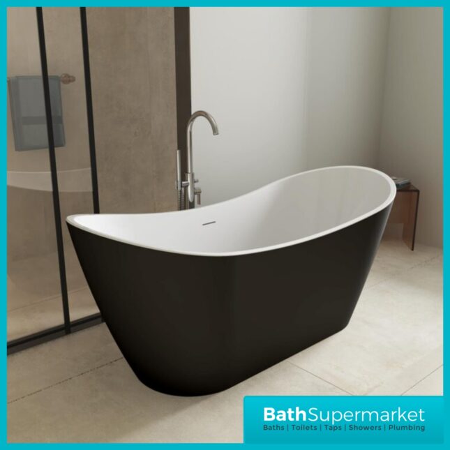 Bainlo Eclipse Noir Black Freestanding Slipper Bathtub 1600mm & 1700mm