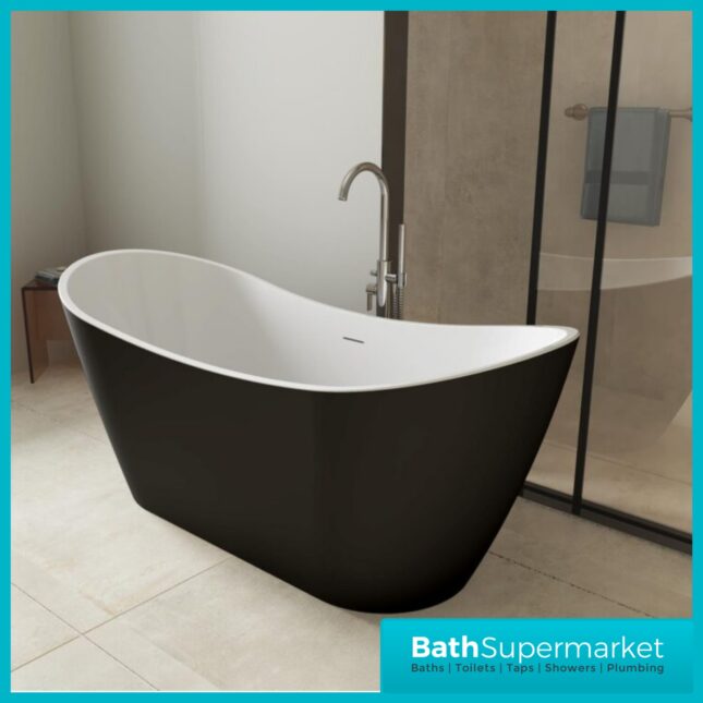 Bainlo Eclipse Noir Black Freestanding Slipper Bathtub 1600mm & 1700mm