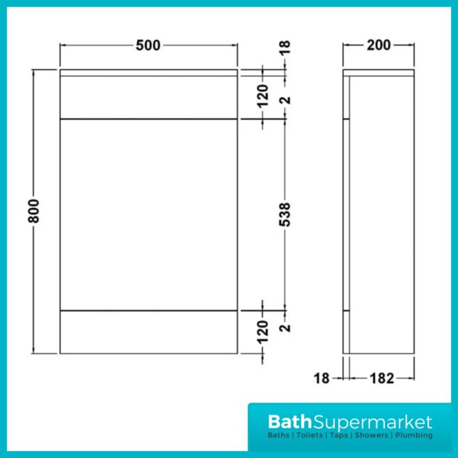 Eden Gloss White Back To Wall WC Unit 500mm x 200mm