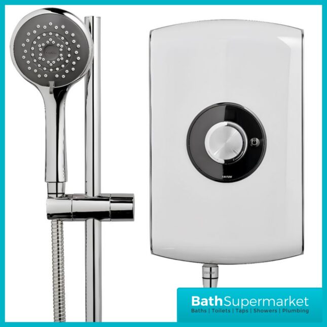 Triton Amore Gloss White Electric Shower 8.5kW Or 9.5kW