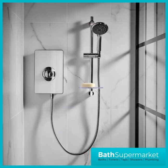 Triton Aspirante Gloss White Electric Shower 8.5kW Or 9.5kW