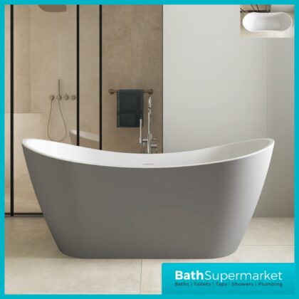 Bainlo Eclipse Matt Grey Freestanding Slipper Bathtub 1600mm & 1700mm