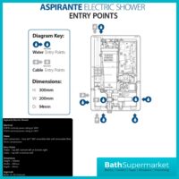 Triton Aspirante Gunmetal Electric Shower 8.5kW Or 9.5kW