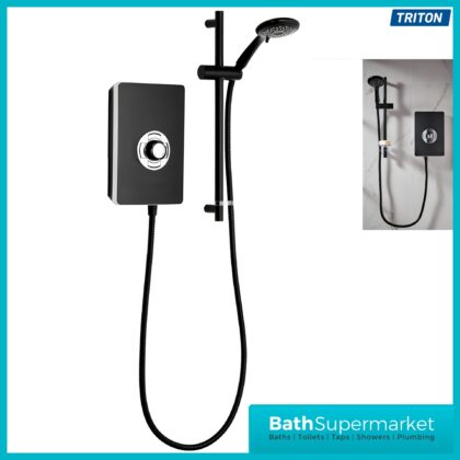 Triton Aspirante Matte Black Electric Shower 8.5kW Or 9.5kW