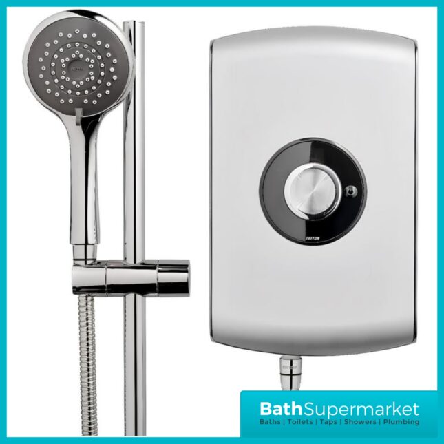 Triton Amore Brushed Steel Electric Shower 8.5kW Or 9.5kW