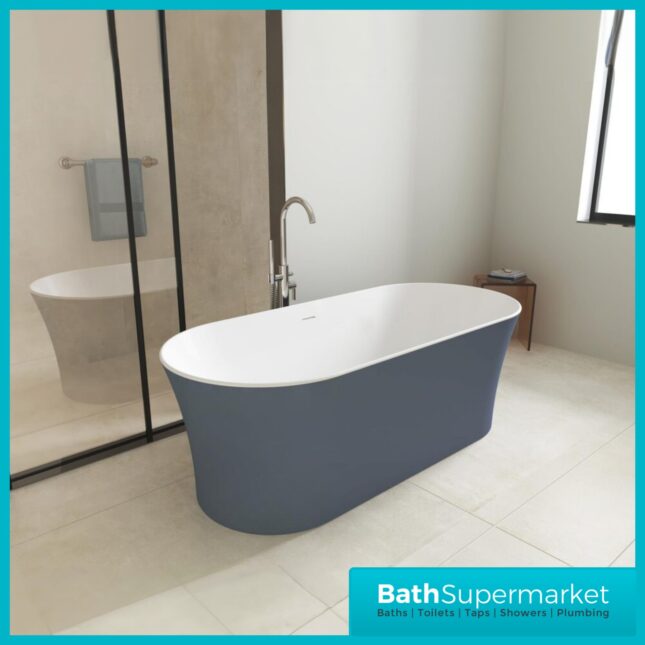 Bainlo Obsidian Celestial Matt Blue Double Ended Freestanding Bath 1700mm