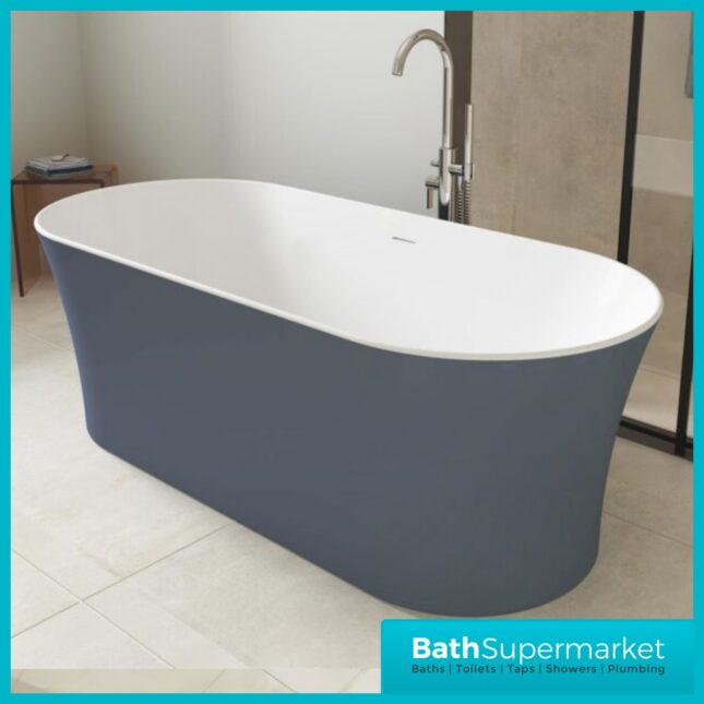 Bainlo Obsidian Celestial Matt Blue Double Ended Freestanding Bath 1700mm