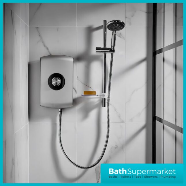 Triton Amore Brushed Steel Electric Shower 8.5kW Or 9.5kW