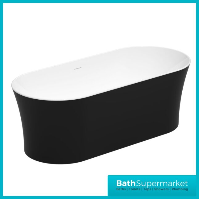 Bainlo Obsidian Matt Black Double Ended Freestanding Bath 1700mm x 750mm