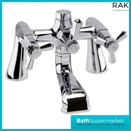 RAK Washington Chrome Art Deco Pillar Mounted Bath Filler Tap