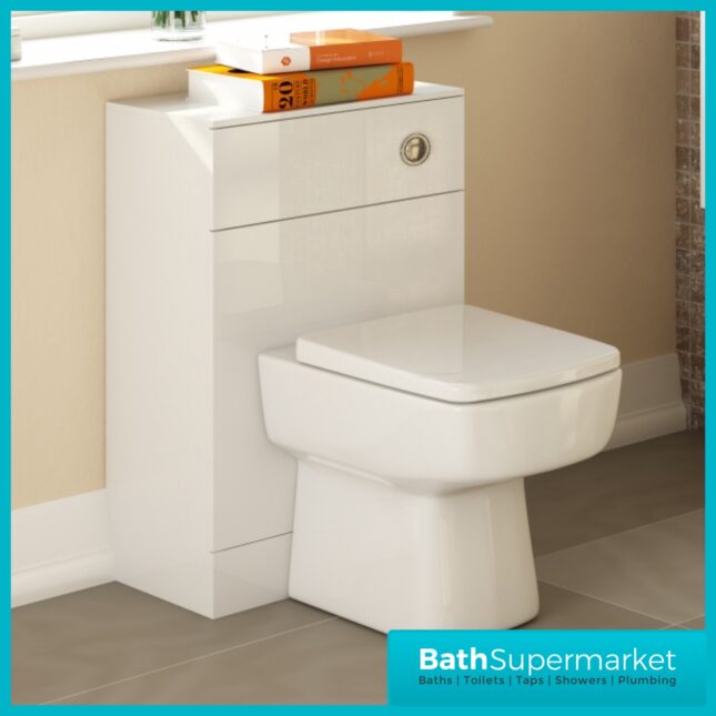 Nuie Eden Gloss White L Shape Vanity Basin & WC Unit Set 1000mm