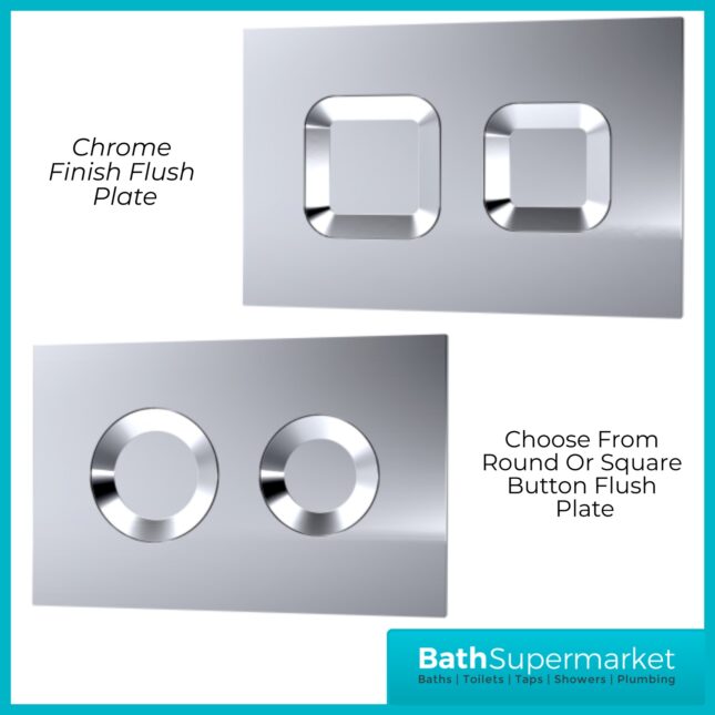 Hudson Reed Mid Height Concealed Cistern Wall Frame & Chrome Flush Plate 890mm - Image 5