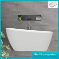 Bainlo Aurora White Modern Freestanding Slipper Bath 1500mm x 730mm