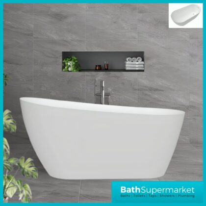 Bainlo Aurora White Modern Freestanding Slipper Bath 1500mm x 730mm