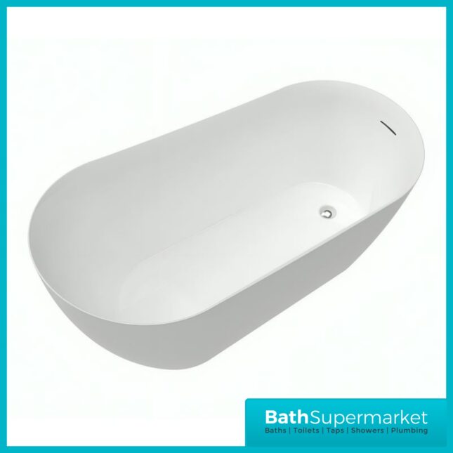 Bainlo Aurora White Modern Freestanding Slipper Bath 1500mm x 730mm