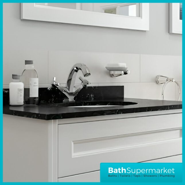 RAK Washington Chrome Art Deco Traditional Crosshead Mono Basin Mixer Tap