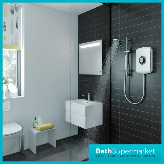 Triton Amore Gloss White Electric Shower 8.5kW Or 9.5kW
