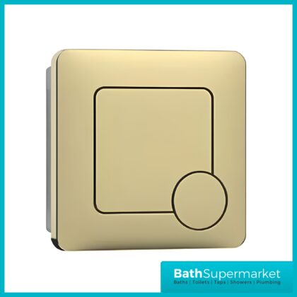 Elsi Lumo Brushed Brass Square Dual Flush Plate – Cable Operated