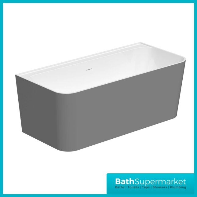Bainlo Lume Grey Modern Rectangular Freestanding Bath 1600mm