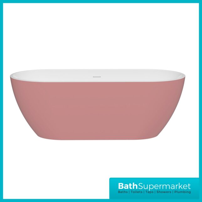 Bainlo Albus Pink Rose Oval Modern Free Standing Bath 1550mm