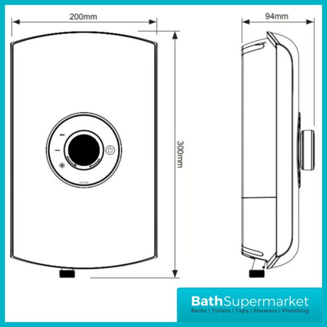 Triton Amore Brushed Steel Electric Shower 8.5kW Or 9.5kW