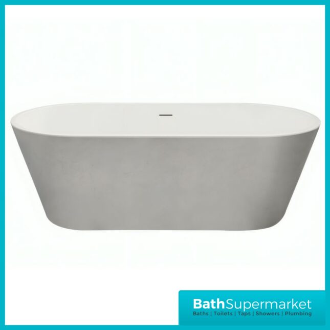 Bainlo Serenity Silver Double Ended Freestanding Bath 1600mm