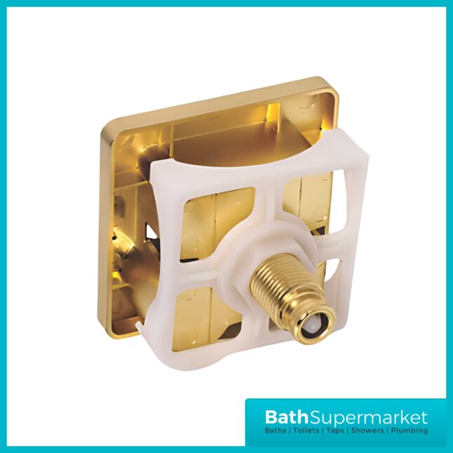 Elsi Lumo Brushed Brass Square Dual Flush Plate – Cable Operated