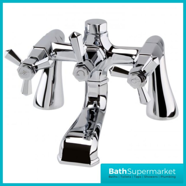 RAK Washington Chrome Art Deco Pillar Mounted Bath Filler Tap