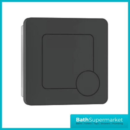 Elsi Lumo Matt Black Square Dual Flush Plate – Cable Operated
