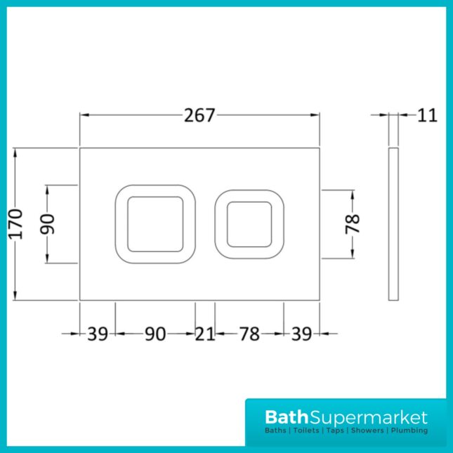 Hudson Reed Concealed Cistern Wall Hung Frame & White Flush 1136-1336mm