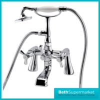 RAK Washington Chrome Art Deco Pillar Mounted Bath Shower Mixer Tap