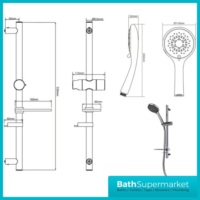Triton Amore Brushed Steel Electric Shower 8.5kW Or 9.5kW
