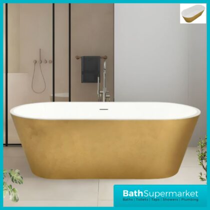 Bainlo Serenity Gold Aureum Double Ended Freestanding Bath 1600mm