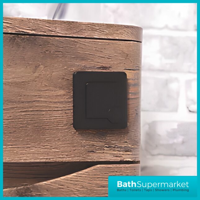 Elsi Lumo Matt Black Square Dual Flush Plate – Cable Operated