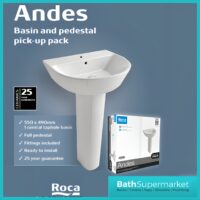 Roca Havana 4 Piece Ceramic WC Toilet & Full Pedestal Basin Bathroom Suite Set