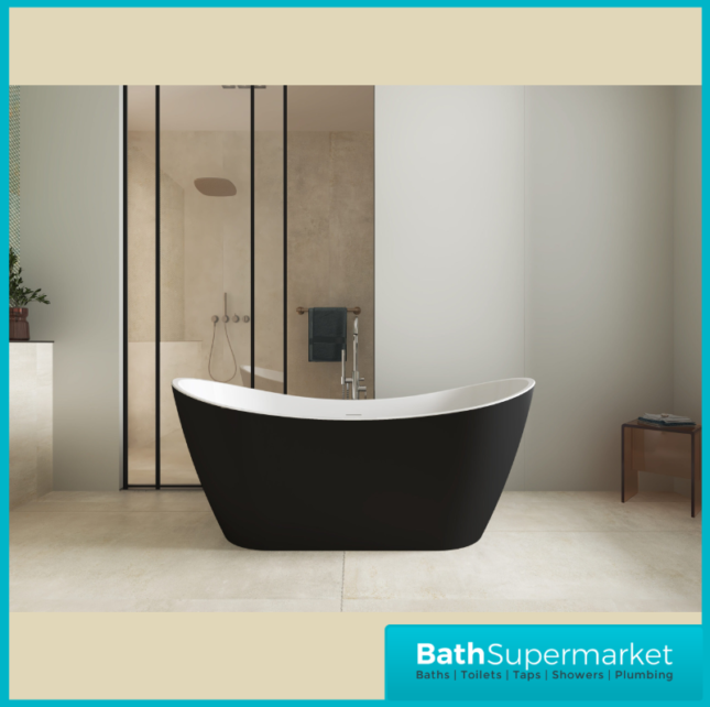 Bainlo Eclipse Noir Black Freestanding Slipper Bathtub 1600mm & 1700mm