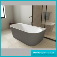 Bainlo Lume Grey Modern Oval Free Standing Bath 1700mm x 800mm
