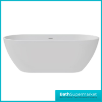 Bainlo Albus White Oval Modern Free Standing Bath 1550mm & 1650mm