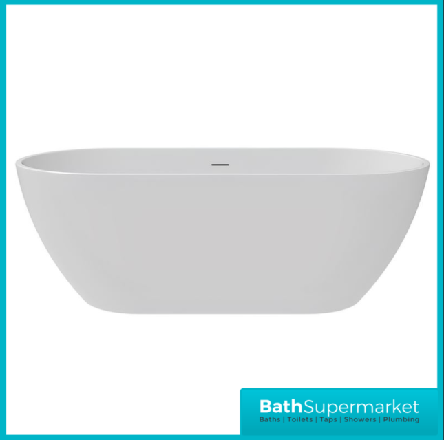 Bainlo Albus White Oval Modern Free Standing Bath 1550mm & 1650mm