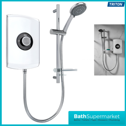 Triton Amore Gloss White Electric Shower 8.5kW Or 9.5kW