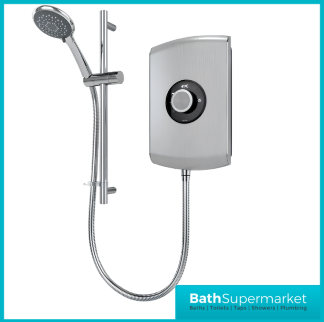 Triton Amore Brushed Steel Electric Shower 8.5kW Or 9.5kW