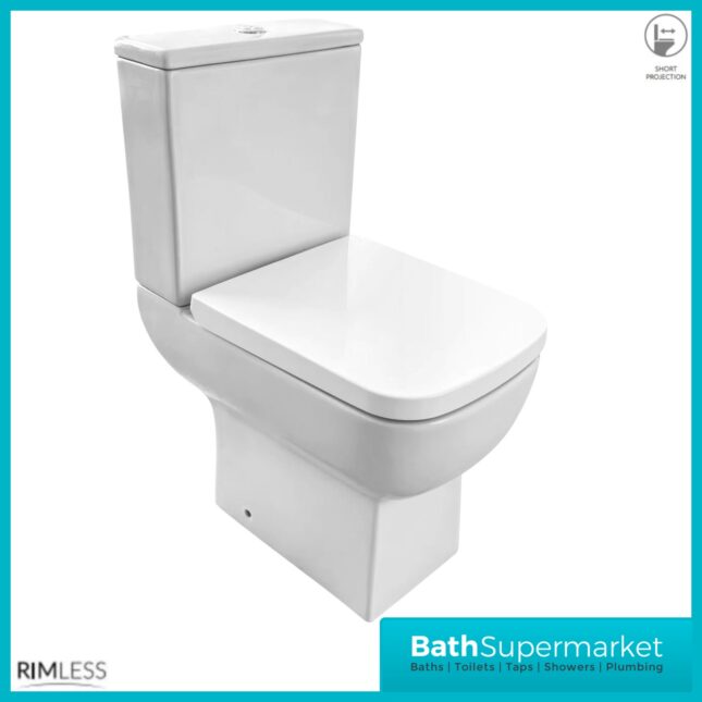 Sognare Choices 550 Square Compact Closed Coupled Open Back Pan & Seat