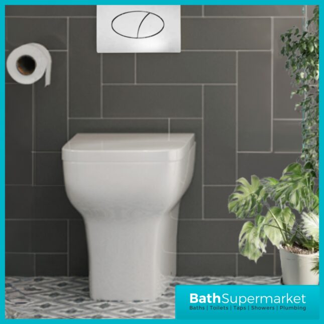 Kartell Korsika Square Back To Wall Toilet Pan With Soft Close Seat