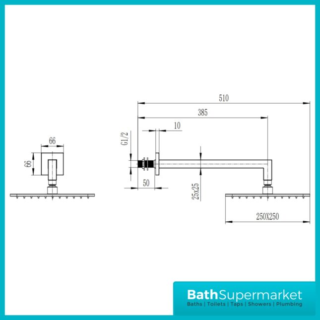 Sognare Brushed Brass Round Shower Arm & Head