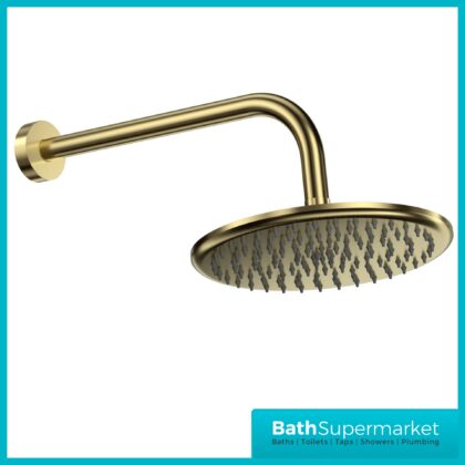 Sognare Brushed Brass Round Shower Arm & Head