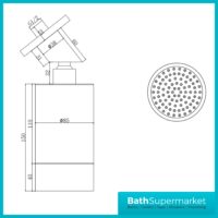 Sognare Brushed Brass Round Core Spotlight Shower Head