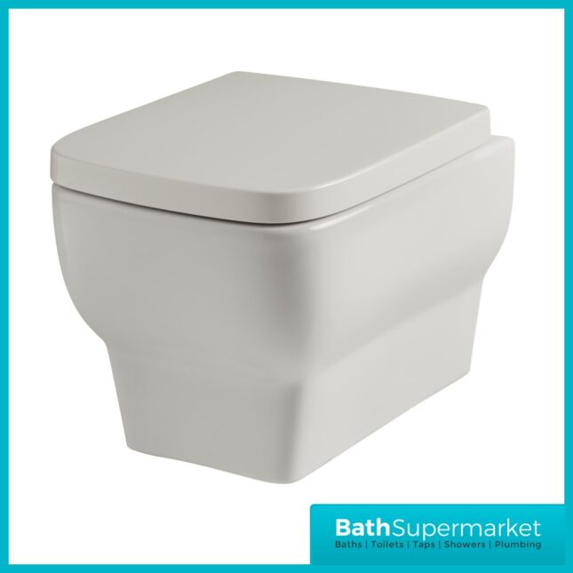 Kartell Korsika Square Wall Hung Pan With Soft Close Seat 490mm Projection